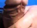 Daddy shows off his thick uncut cock on webcam